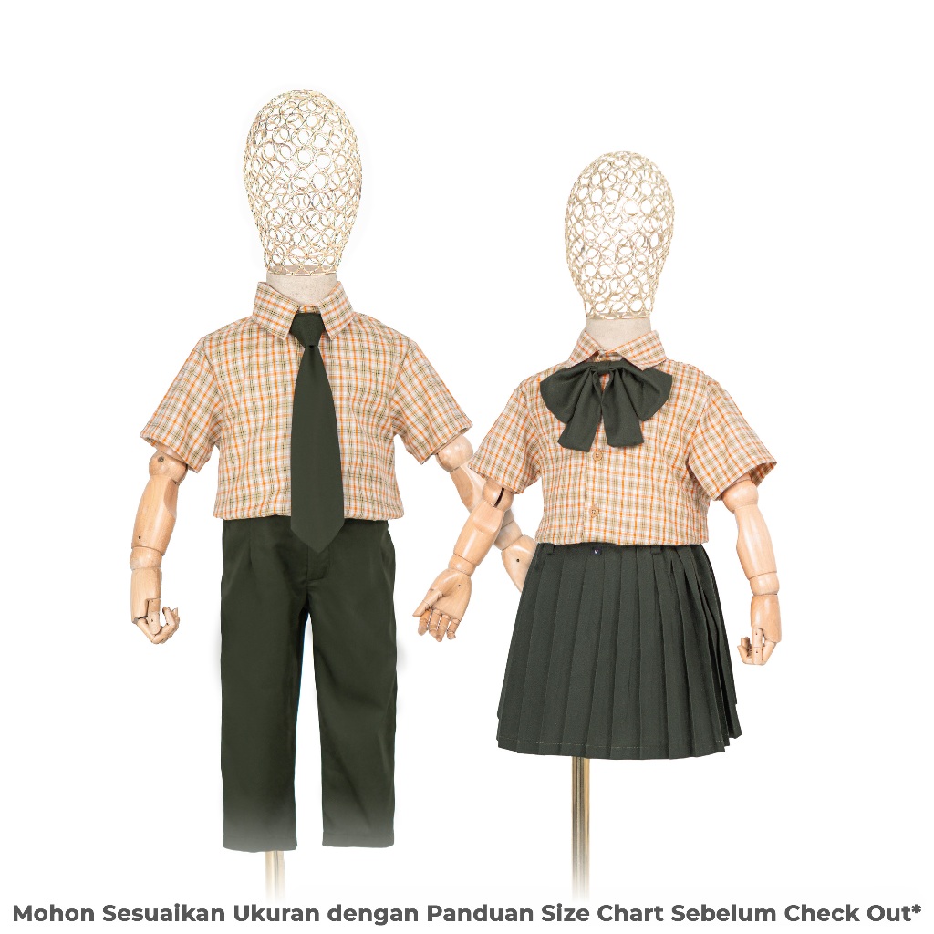 SAOIRSE'S Eunji Uniform - Setelan Seragam Sekolah Anak Perempuan Laki Laki Kotak PAUD/TK Grosir