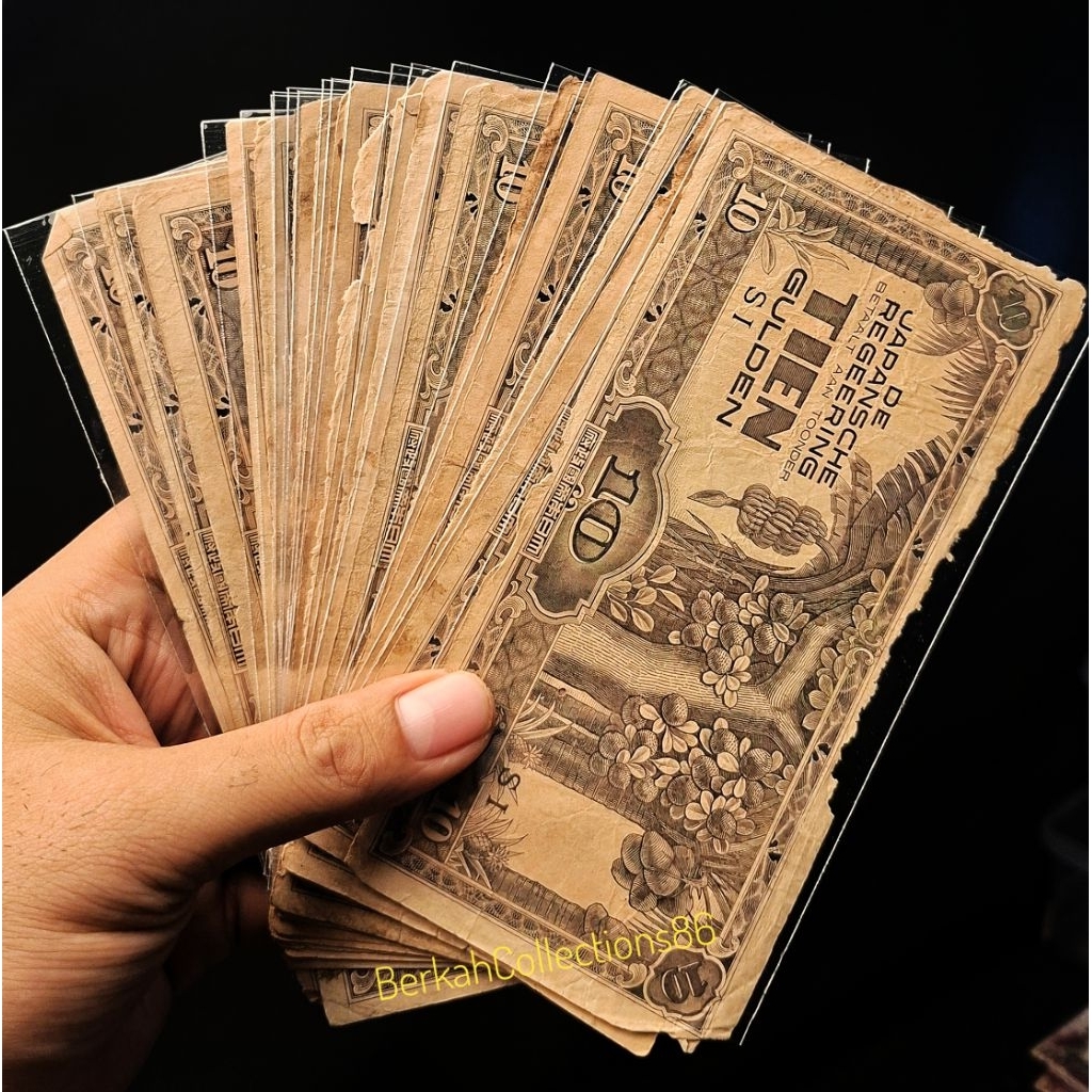 uang 10 gulden tien djr penjajahan jepang tahun 1942