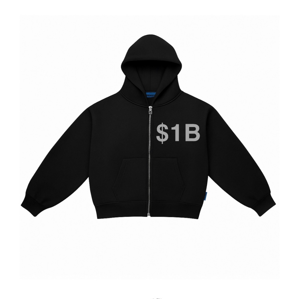 BENZII CLUB - Zipper YKK Hoodie Boxy 330GSM $1B Black
