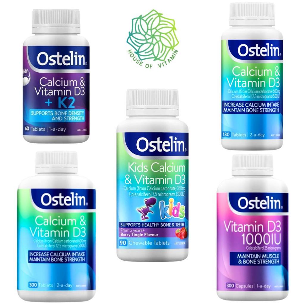 Ostelin Calcium & Vitamin D3 130 Tablets 1000iu 300 Capsules Cal DK2 60 / Kids Calcium 90 Tablet Aus