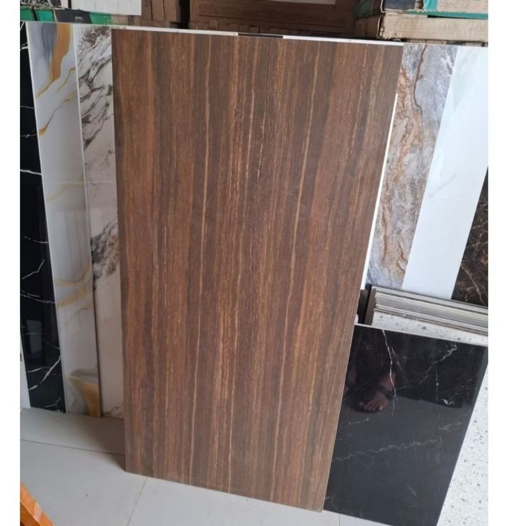 Granit Motif serat kayu 60x120 Indogres Brown Elmod