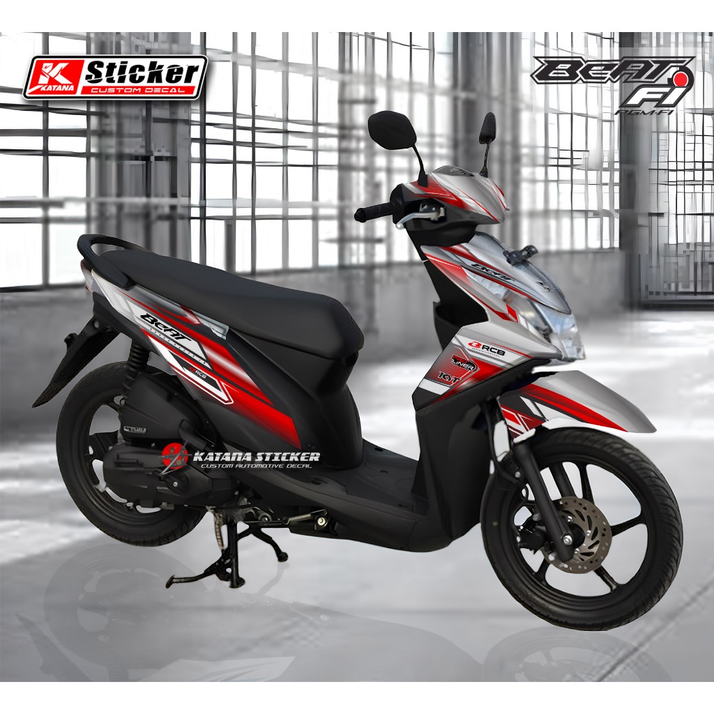Striping Stiker Decal Honda Beat Fi Full Body Motif Racing Kt01