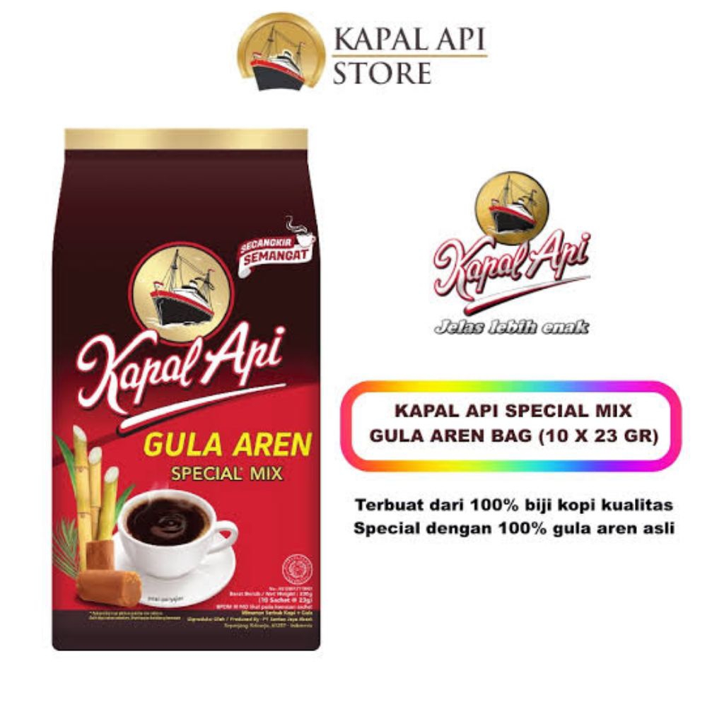 KOPI KAPAL API GULA AREN ISI 10 SACHET 230 GRAM