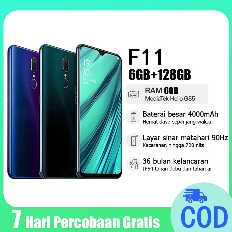 hp OPPO F11 6.7 inci Smartphone  phone ram 6/128GB jaringan 3G/4G/5G Garansi ponsel LET 5000mAh Inte