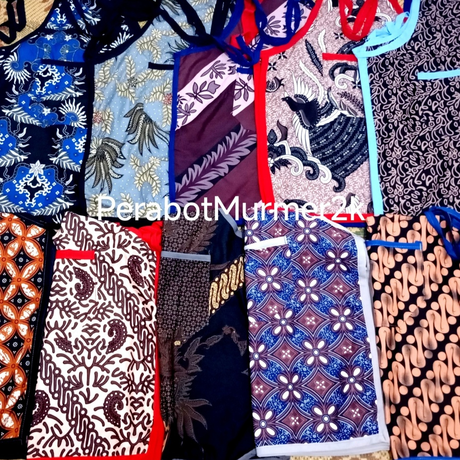 1-5 PCS Apron Celemek Batik Jumbo Motif Tajam Saku Depan Celemek Dapur Jumbo Dewasa Celemek Masak Ap