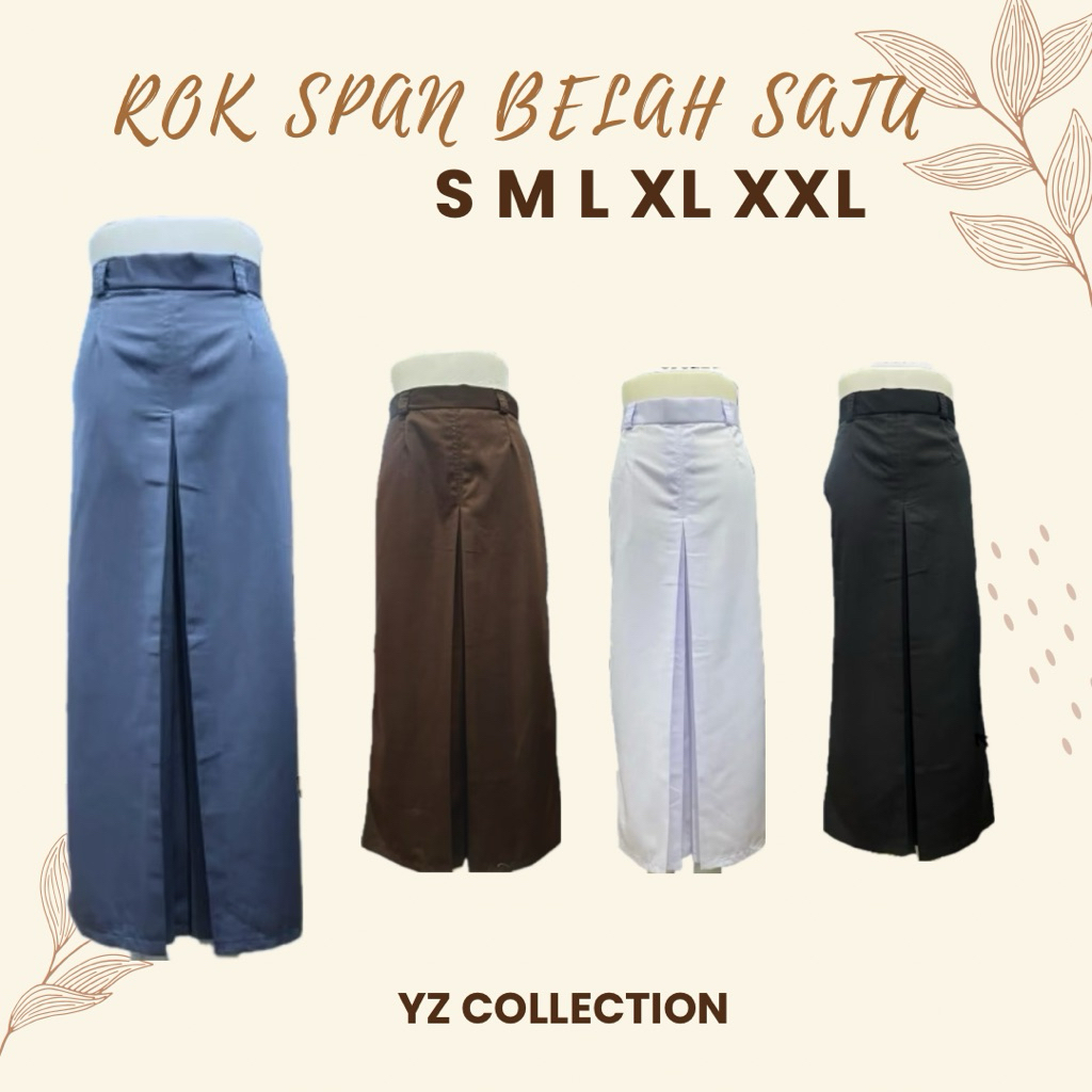 YZ- ROK SPAN BELAH 1 SMA/SMK BAHAN TWIS LICIN // ROK SEKOLAH ABU-ABU HITAM PUTIH COKELAT// ROK SPAN 