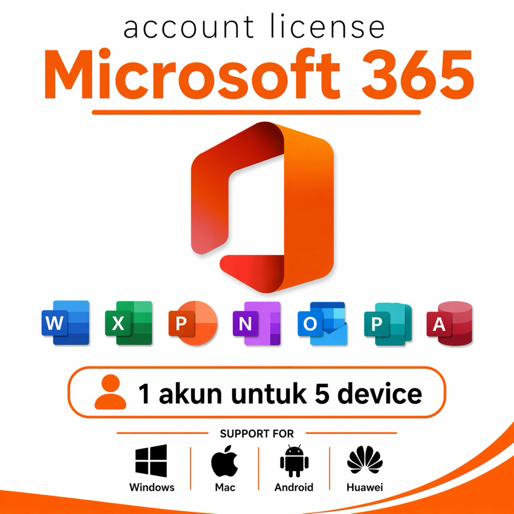 Microsoft Office 365 Untuk 5 Devices tab|macbook|Android|Huawei|Windows bisa Request username Origin