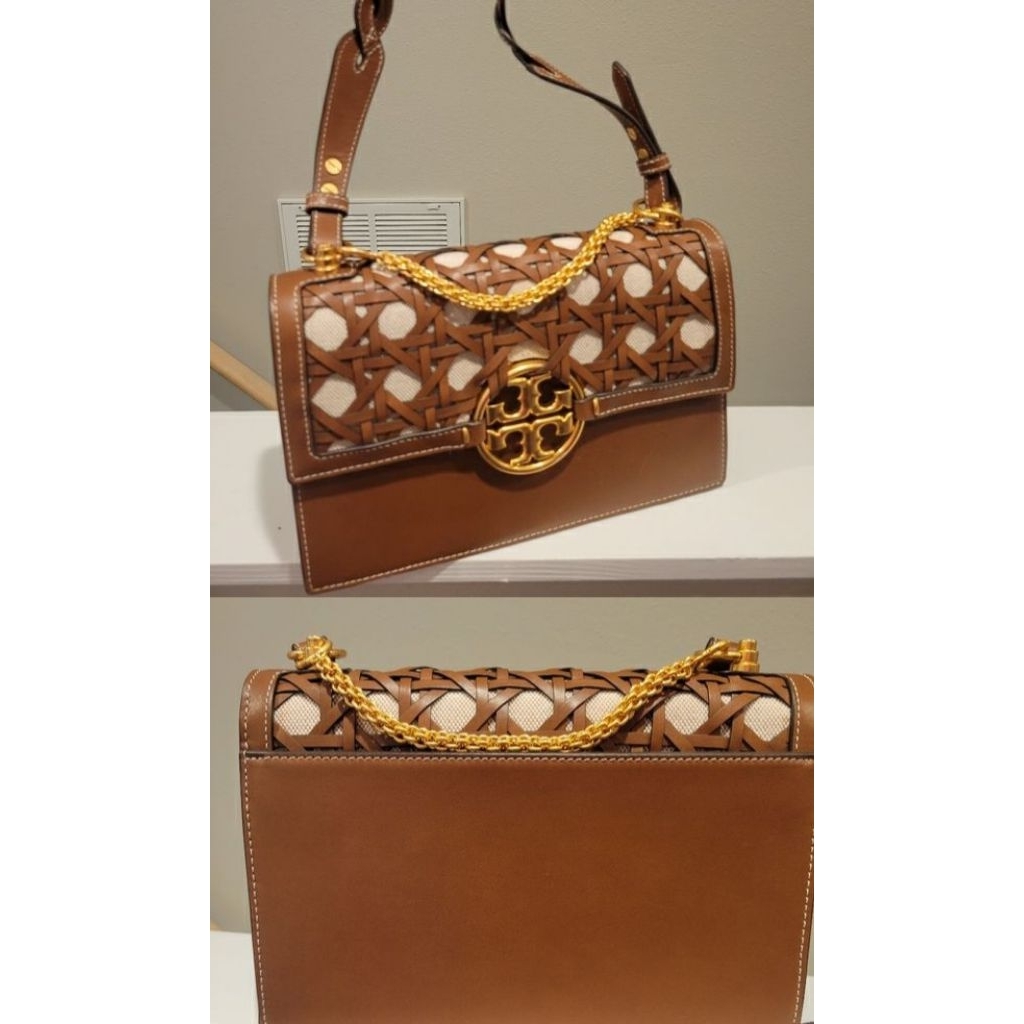 Tory burch miller basketweave shoulder bag