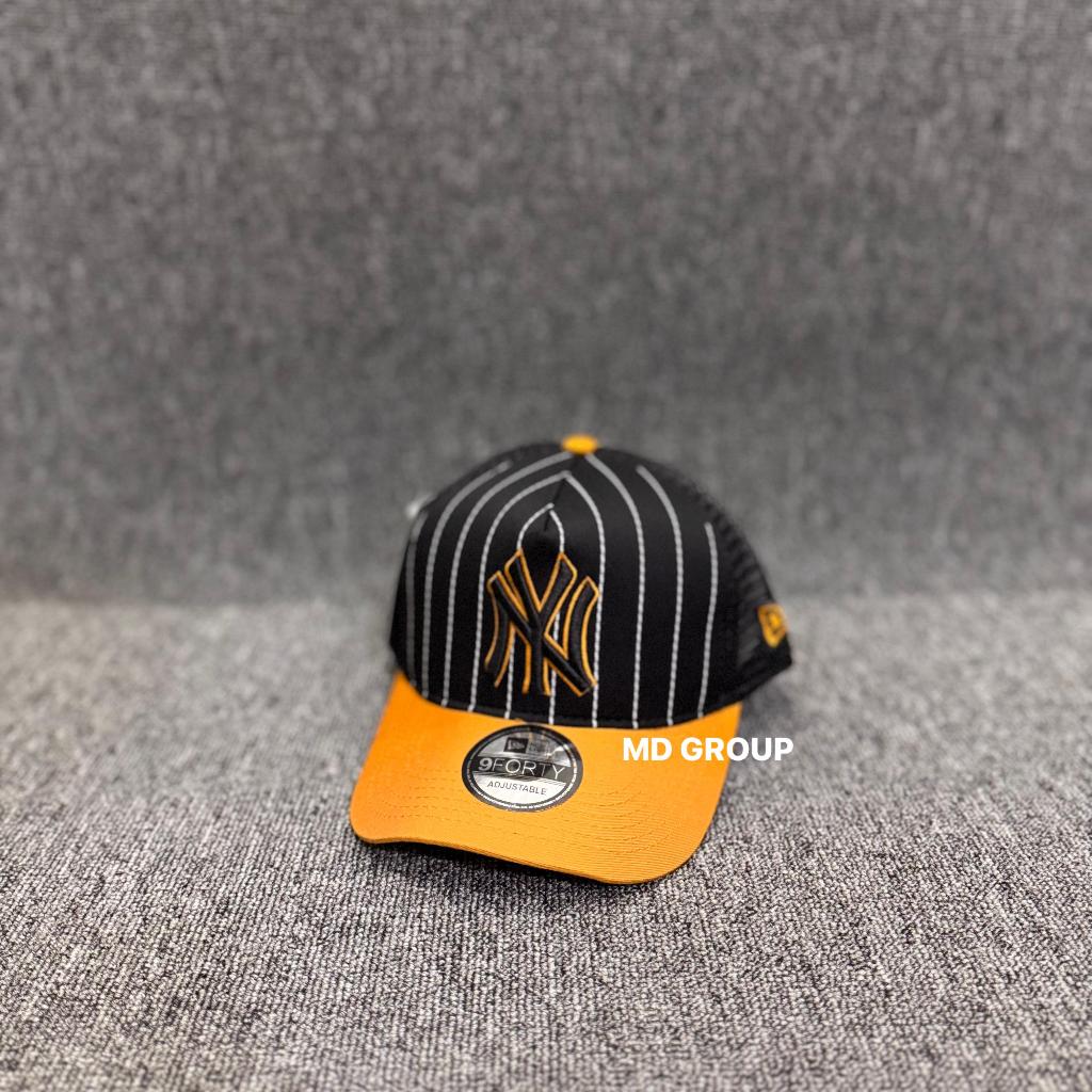 RANDY - Topi Jaring Trucker Cap Baseball NY Premium Hat Fashion Motif Salur 2026 Caramel Hitam