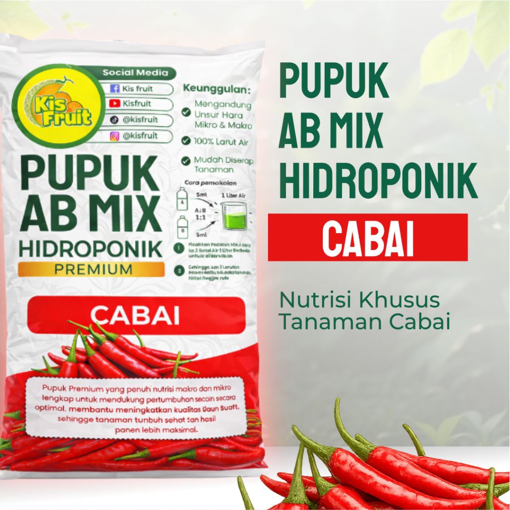 AB Mix Cabai Hidroponik Nutrisi Tanaman Cabai A+B Lengkap
