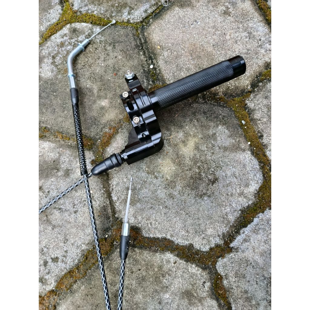 GAS SPONTAN RX KING ACERBIS V2 HITAM KABEL KARBON