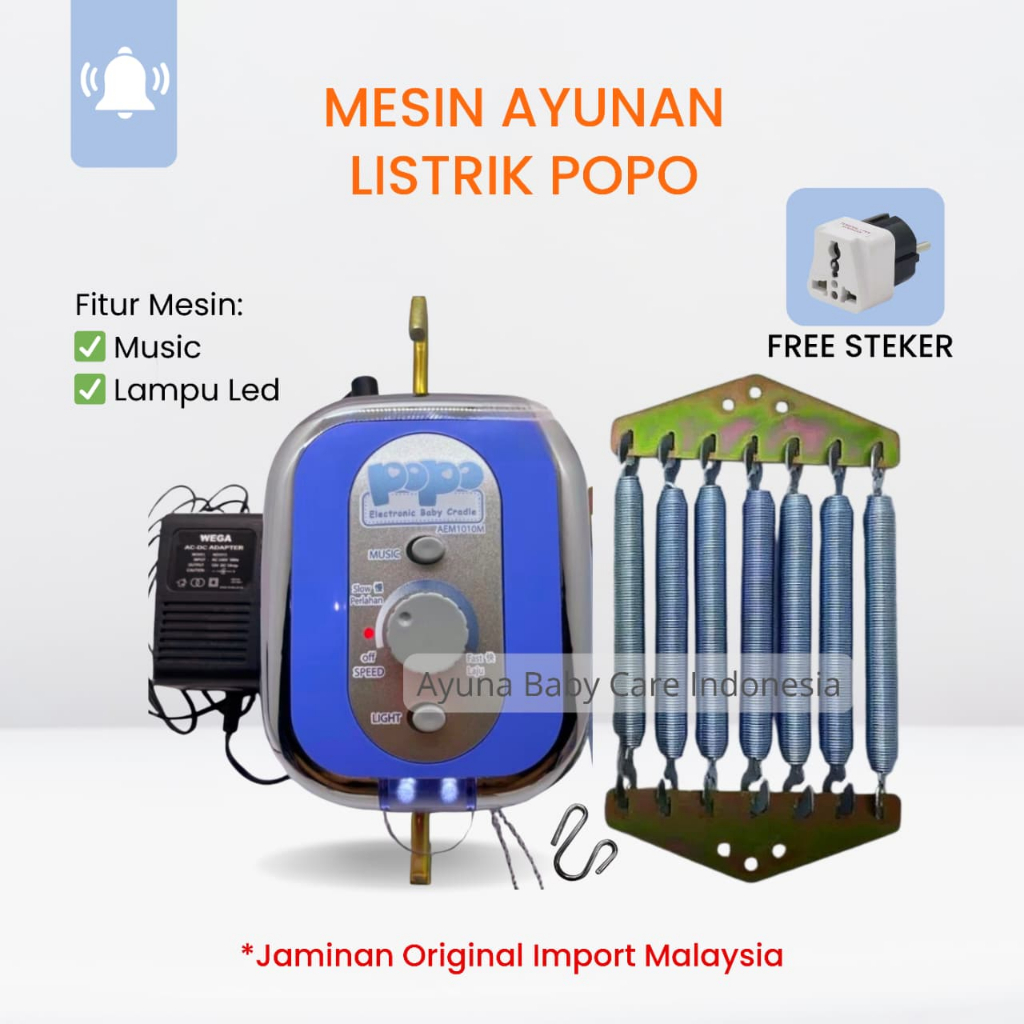 [Free Packing] MESIN AYUNAN LISTRIK BAYI POPO MUSIK / Ayunan Listrik Bayi popo