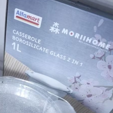 Moriihome Japan Casserole Borosilicate Glass 2 in 1 (1L)