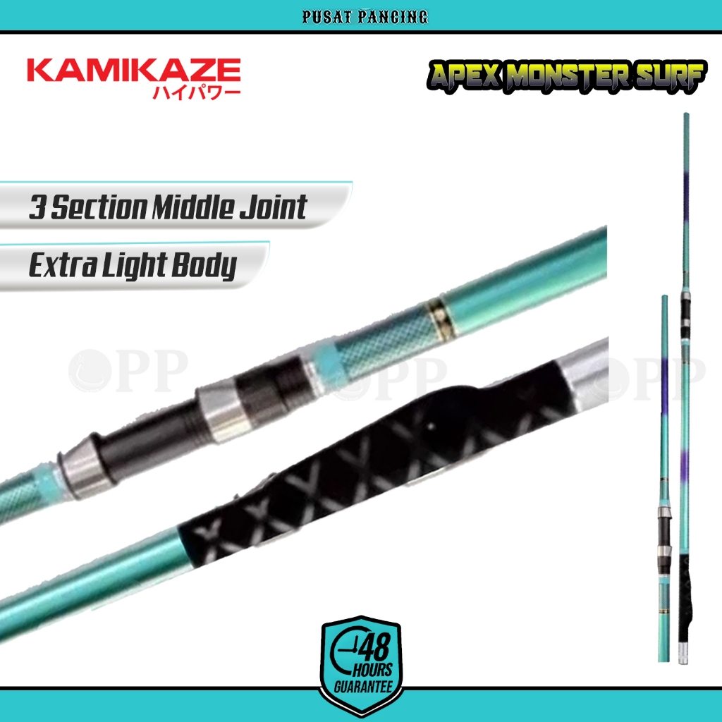 KAMIKAZE Joran Pancing Spinning APEX MONSTER 390cm - 450cm Hi Carbon Blank 24T Extra Slim Joran Panc