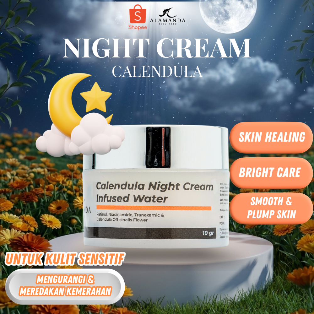 [ Calendula ] Night Cream Infused Water Alamanda Skincare