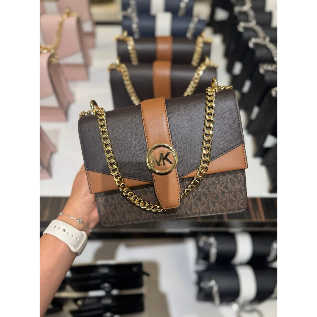TAS SELEMPANG MK GREENWICH SMALL CROSSBODY BAG SIG BROWN