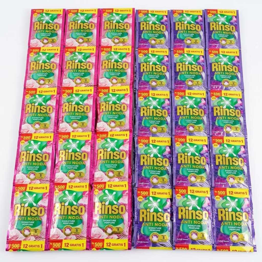 RINSO Cair Getergent Anti Noda Renceng 500an 20ml Isi 6 sachet Efektif Menghilangkan Noda Pakaian, P