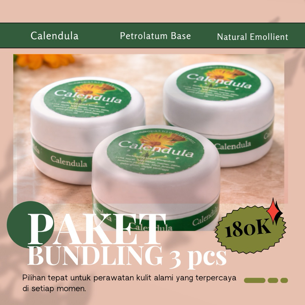 CALENDULA BALM - NATURAL SKIN RECOVERY EXPERT - PAKET BUNDLING 3 PCS