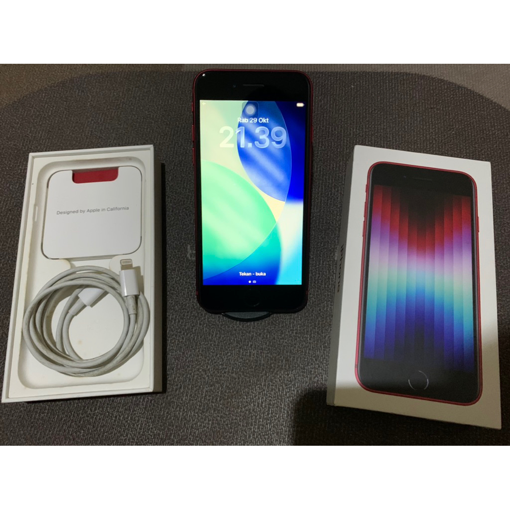 Iphone SE 2022 128gb Merah / Red Ex Ibox Fullset Nominus