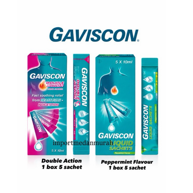 Gaviscon Obat Maag Double Action Peppermint Ori Malaysia Gerd Sachet