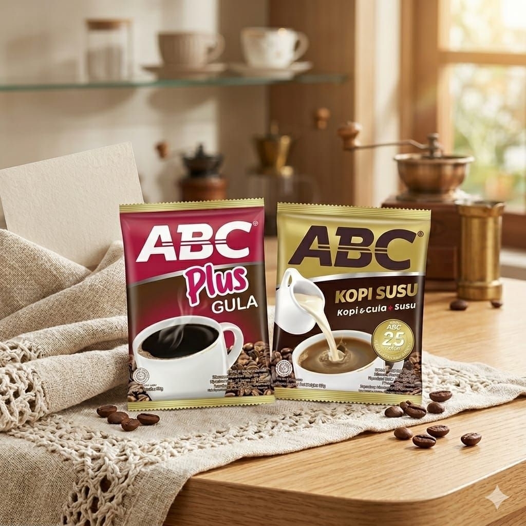 Kopi Abc plus gula + Kopi abc susu Bundling hemat Kopi hitam instan Kopi ABC