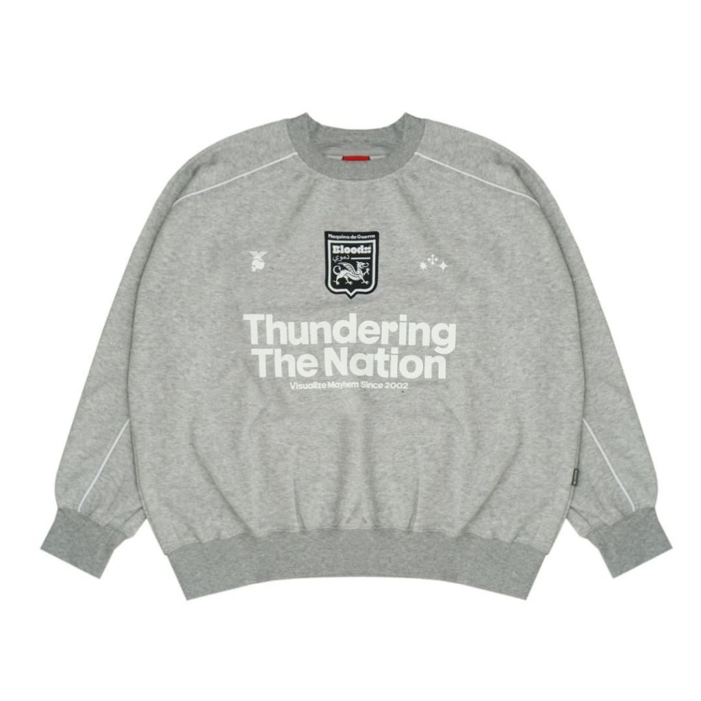 HOODIE SWEATER CREWNECK BLOODS RACKET GREY ORIGINAL.