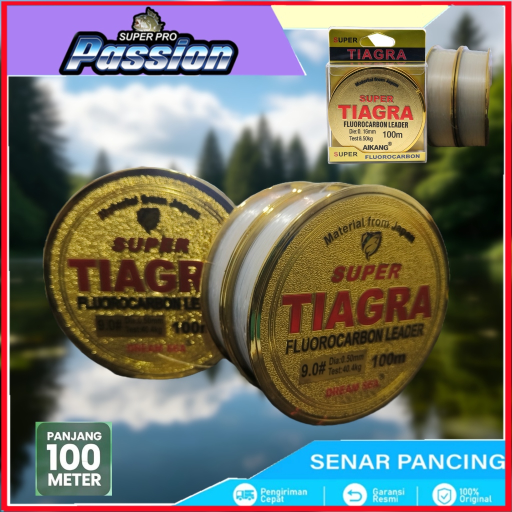 Senar Pancing Fluorocarbon German Strand 100M Tali Senar Nylon Super Kuat dan Tahan Lama