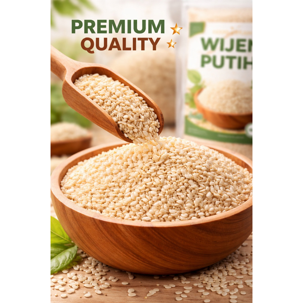 Biji Wijen Putih Import / Lokal – Wijen Putih Bersih untuk Kue, Roti & Topping