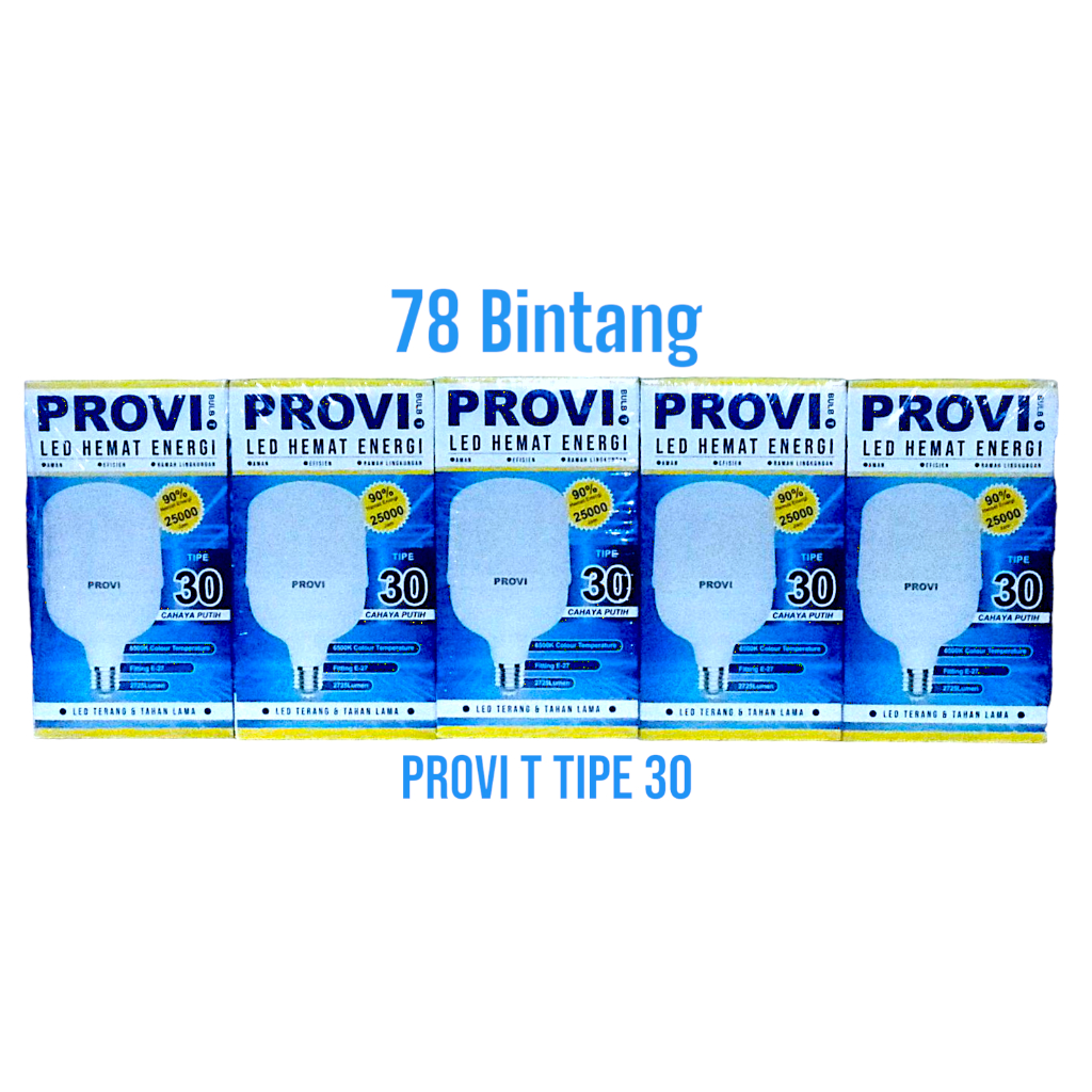 Lampu led PROVI T 30w paket 5pcs - bolam Provi tipe 30 - lampu garansi - provi