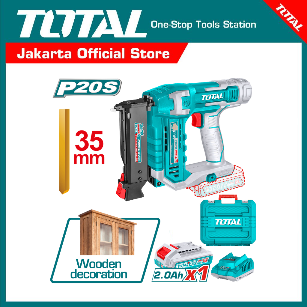 TOTAL Cordless pin nailer/Paku Tembak Baterai TCBNLI3606