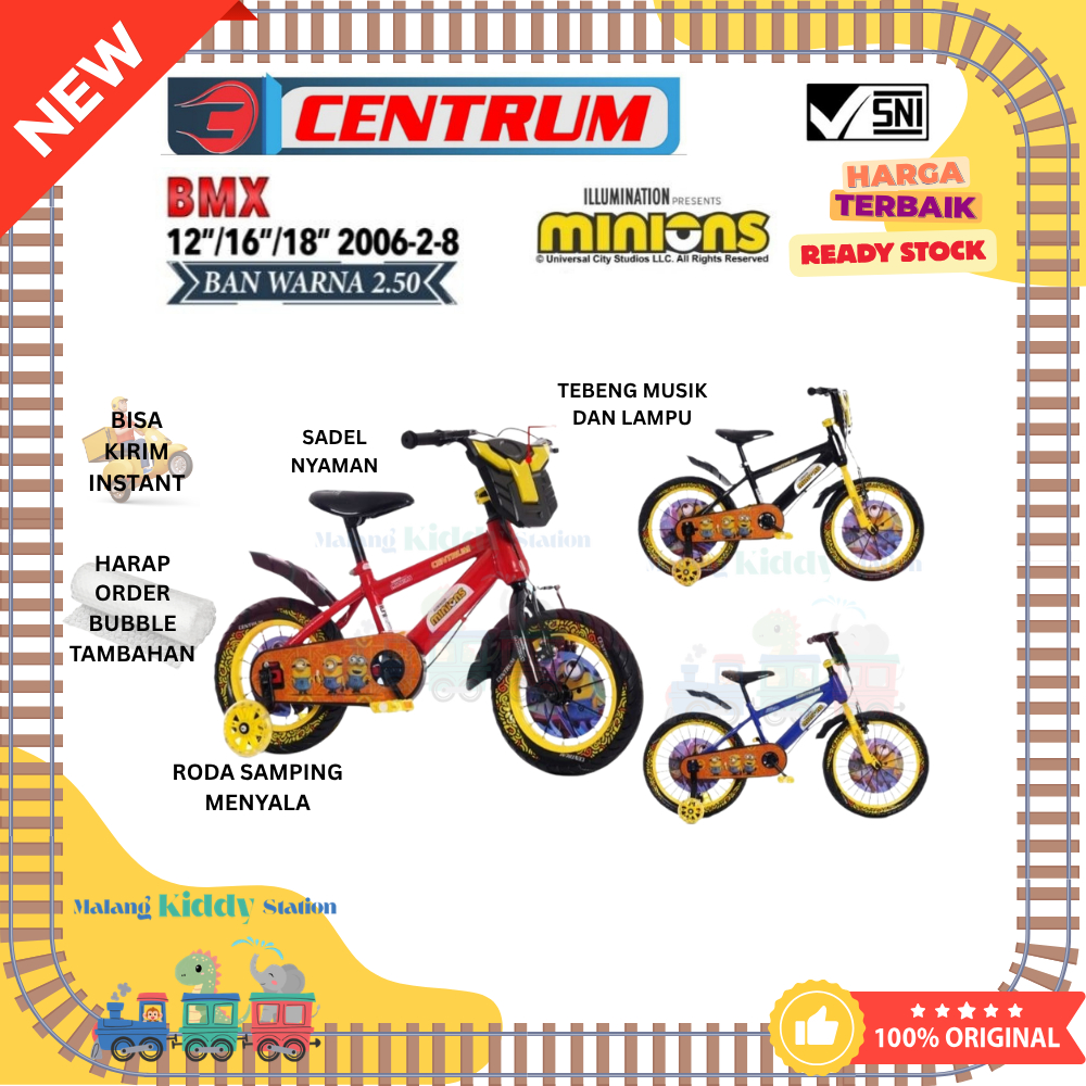 Sepeda Anak Cowok Roda Empat 12/16/18 Musik Lampu BMX Centrum 2006-2-8