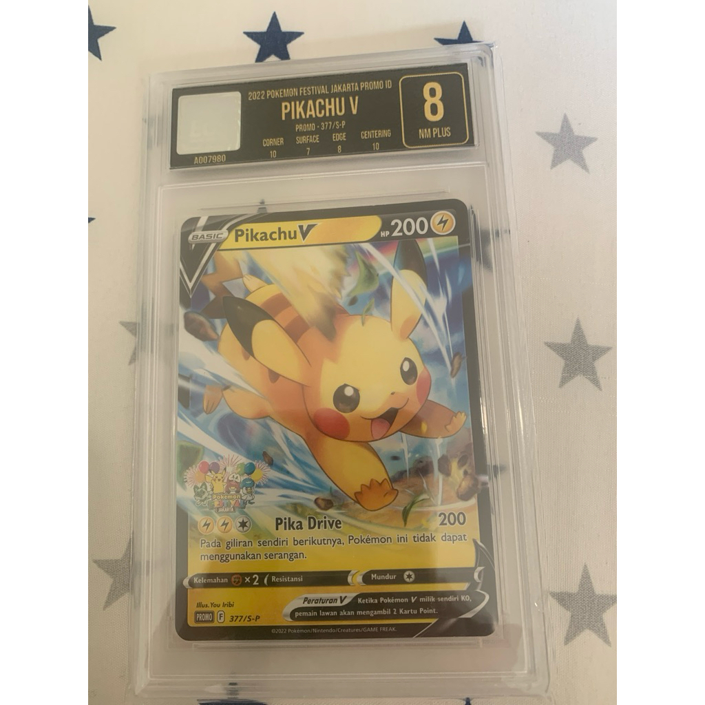 Pikachu V Promo Festival Jakarta 2022 Indonesia EGS Grading 8
