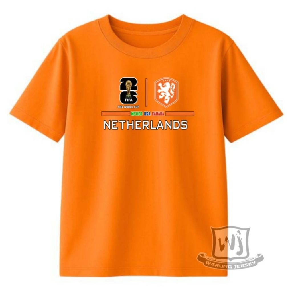 KAOS WORLD CUP NETHERLANDS / KAOS NETHERLANDS / KAOS BOLA NETHERLANDS / KAOS BOLA T-SHIRT SPORTY KAS