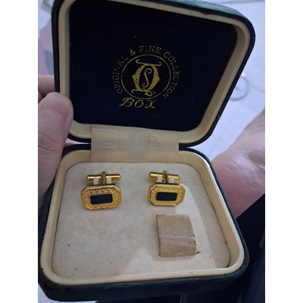 Kancing Manset Kemeja Pria Vintage Original & Fine Collection - Gold Plated"Preloved