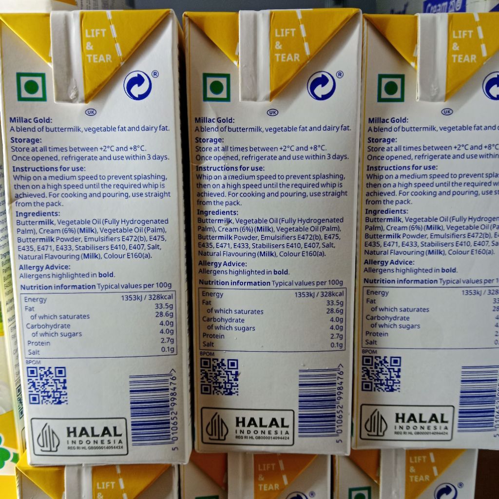 Millac Gold / Millac Roselle/ whiping Millac Gold 1 Liter / cooking cream / pouring millac gold 1 li