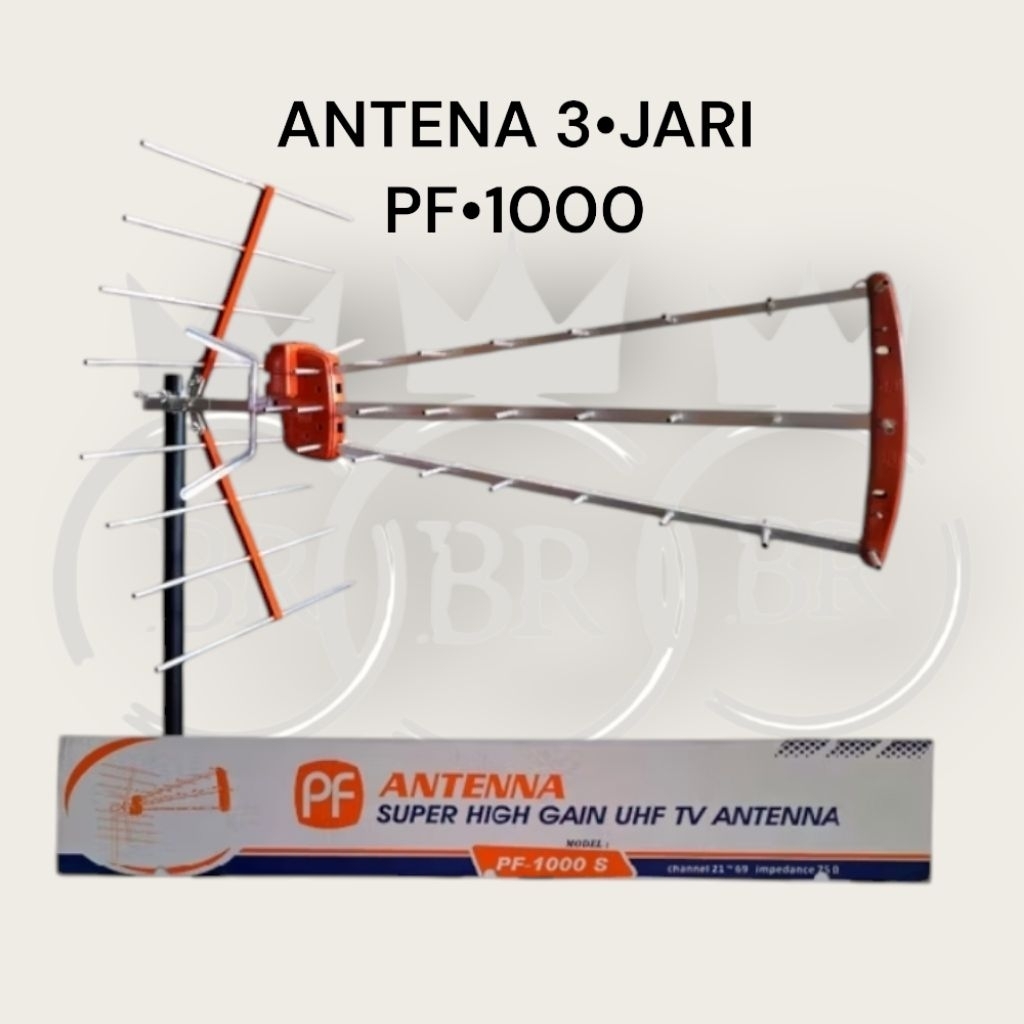 PF ANTENA PF-1000 Antena UHF 3 Jari Desain Modern untuk mendapatkan siaran televisi digital