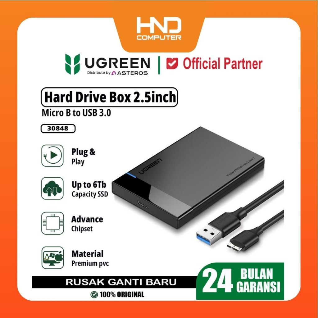 UGREEN Enclosure HDD/SSD USB-A to 2.5" SATA USB 3.0 - 30848