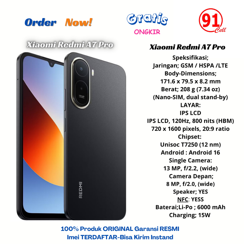 Xiaomi Redmi A7Pro/A7 Pro 4G Ram4/64Gb & Ram4/128Gb Garansi Resmi