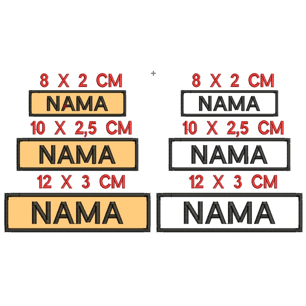 Bet Nama // Name Tag // Nama Dada // Papan Nama Custom Bordir Custom Name Tag Bisa SATUAN