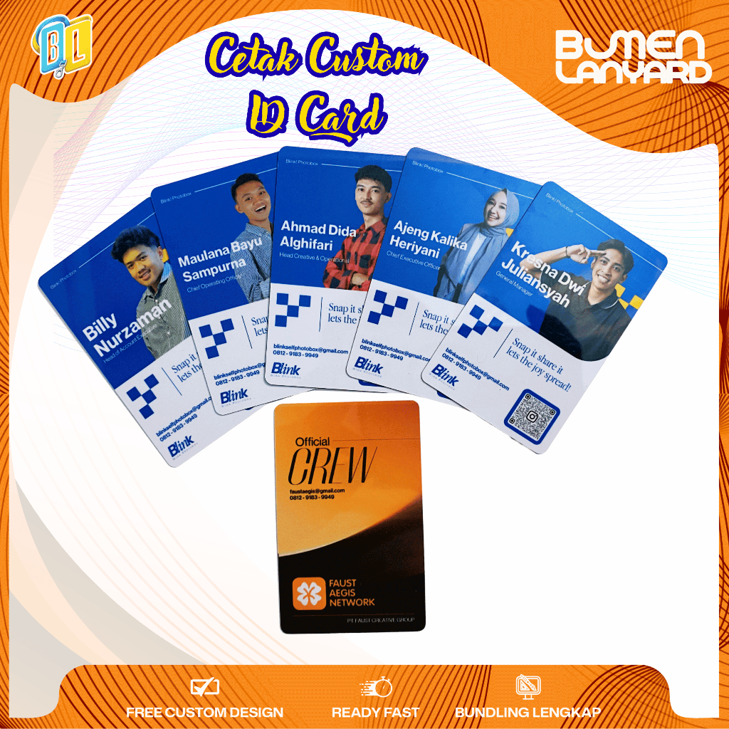 Jasa Cetak Id Card Premium Name Tag Kartu karyawan bahan kuat tidak luntur
