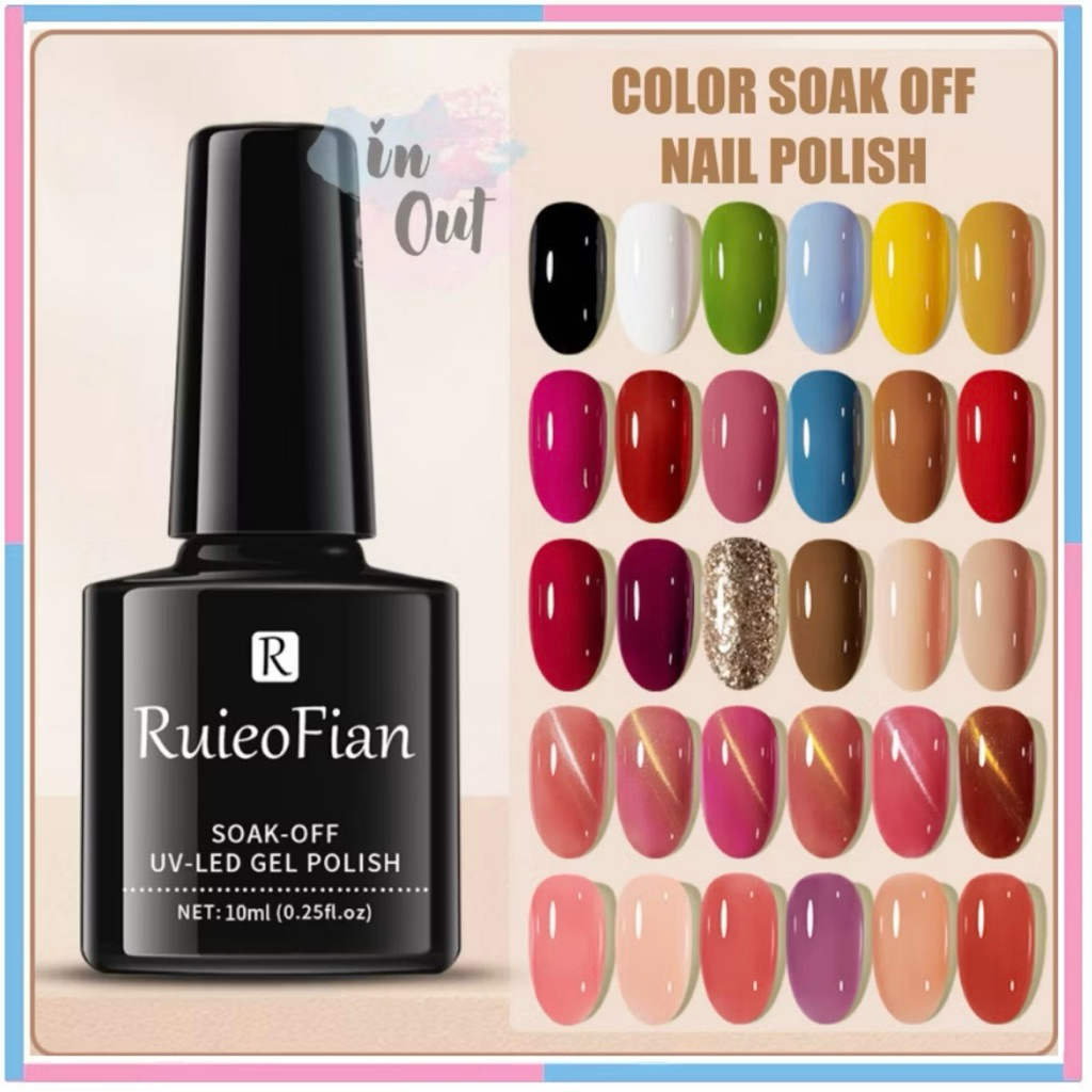 NAIL GEL POLISH UV LAMP TERMURAH RuieoFian Soak off UV-LED Gel Polish 10ml / RFian kutek kuku Halal 