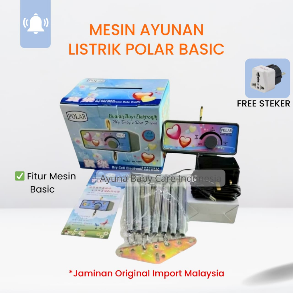 [Free Packing] MESIN AYUNAN LISTRIK BAYI POLAR BASIC / Ayunan Listrik Bayi