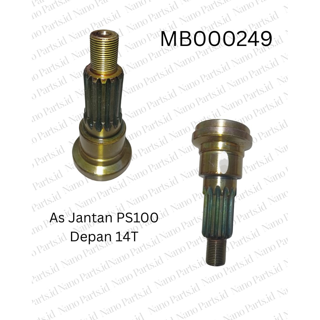 MB000249 AS JANTAN KOPEL DEPAN GANTUNGAN/SPLINE SHAFT FRONT/ FT 14T MITSUBISHI PS100/PS120