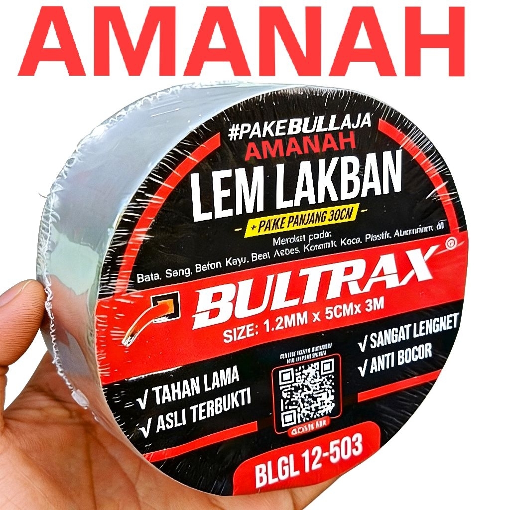 Bull lem lakban 3 meter 10 meter tebal 1.2mm lebar 5cm for aluminum seng talang plafon anti bocor ta