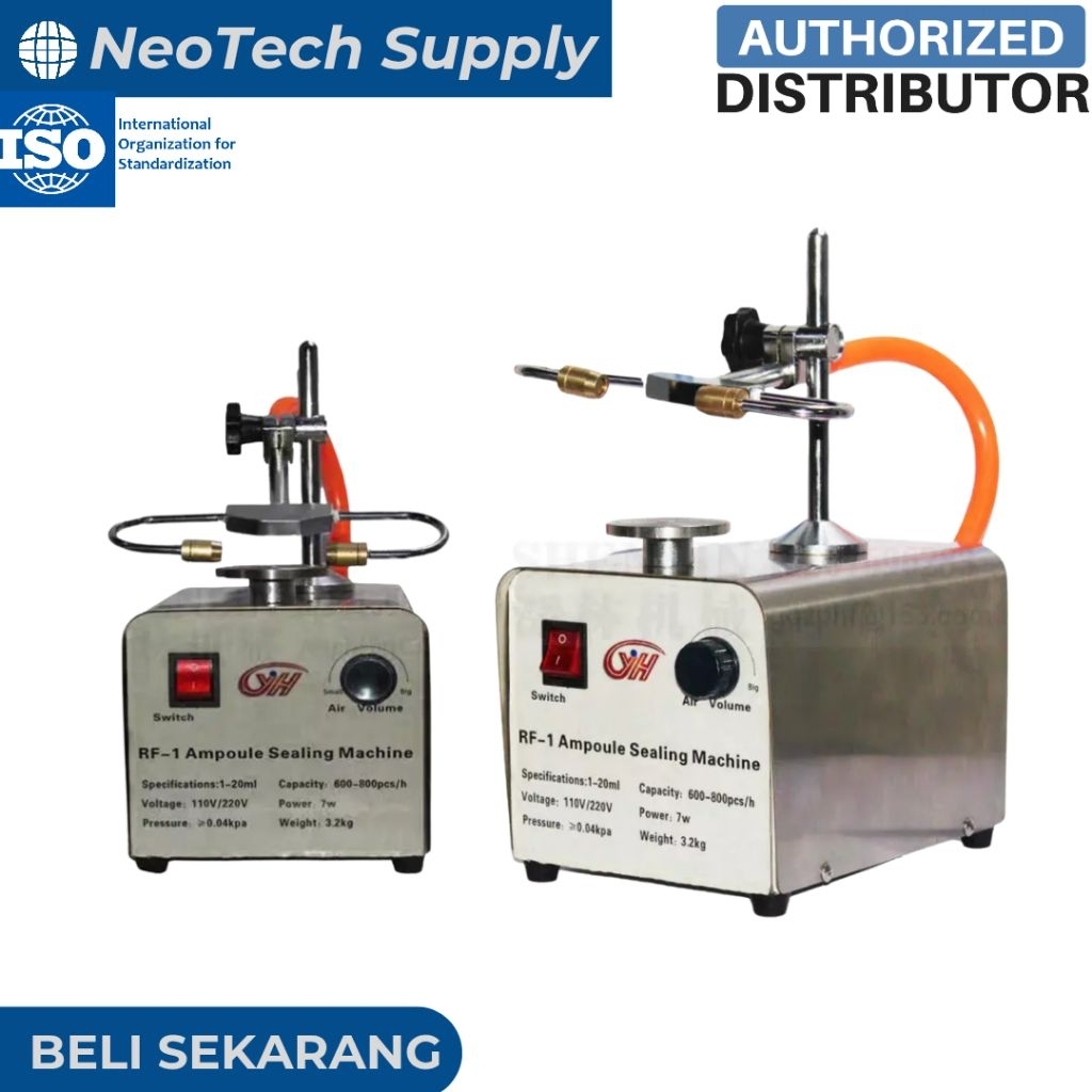 Ampoule Sealer Machine Laboratorium RF Glass Tube Melting Hot Welding Alat Penyegel Ampul Presisi