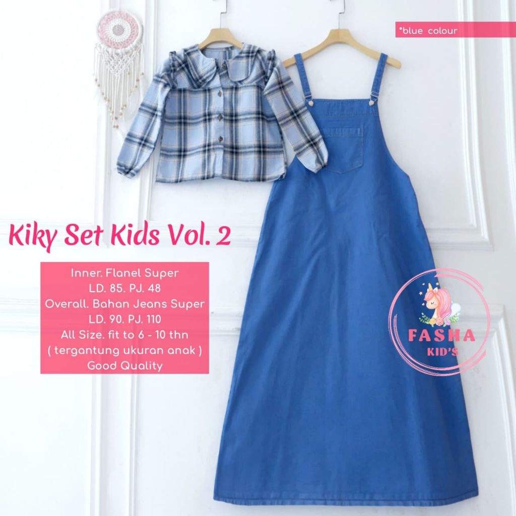 [ ata.id kids ] Kiky set kids vol. 2 setelan overall anak perempuan premium by Fasha