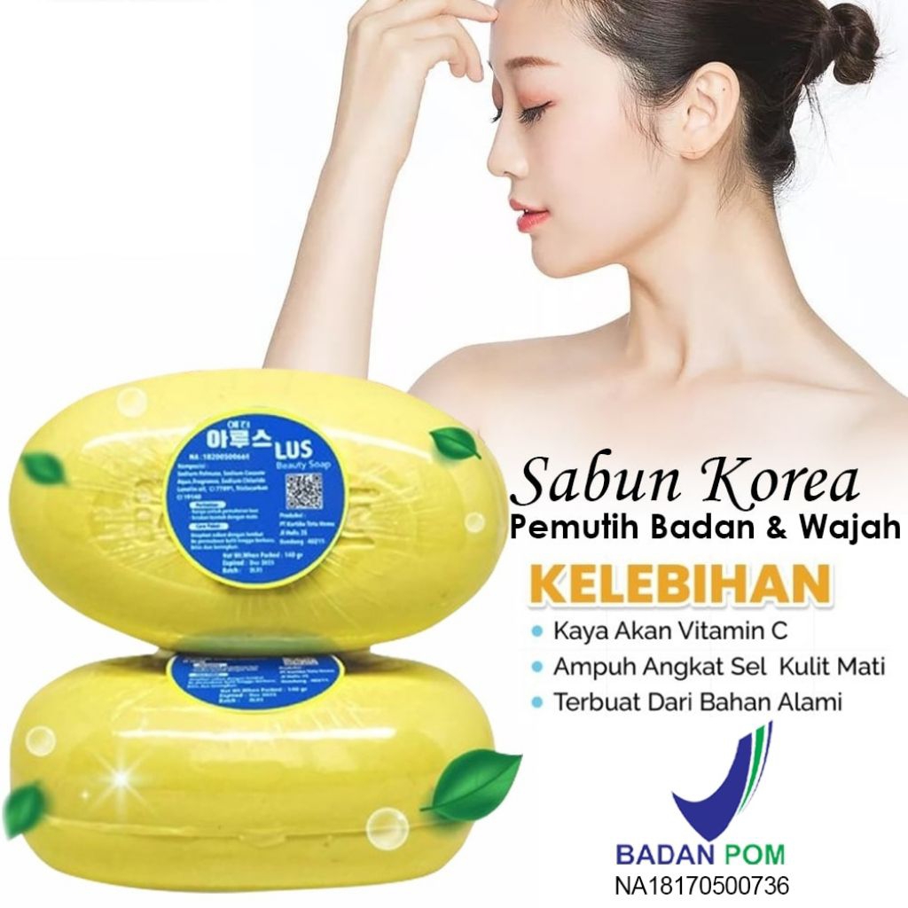 LUS Sabun Korea Pemutih Badan Membuat Kulit Bersih Putih Kenyal Halus Lembut Kencang Muda Anti Jeraw