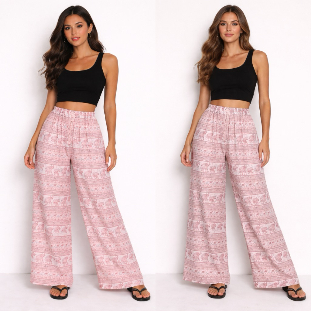 CELANA KULOT MOTIF GAJAH  CELANA PANJANG WANITA RAYON BALI