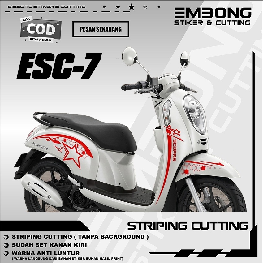 STRIPING CUTTING BINTANG SCOOPY FI 2012-2016 STIKER CUTTING SCOOPY STYLE GANTENG SIMPLE FREE COSTUM 