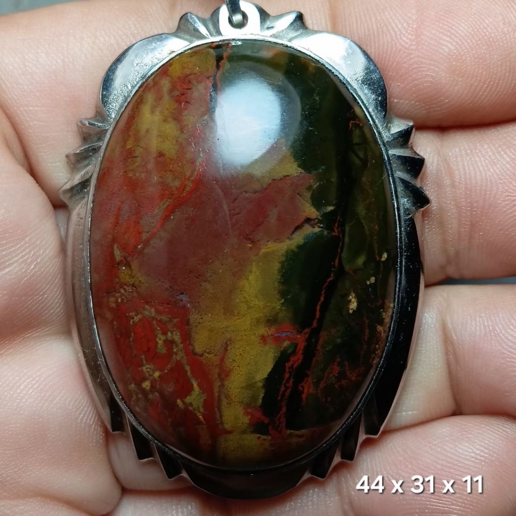 LIONTIN PANCAWARNA BLOOD STONE RING MONEL